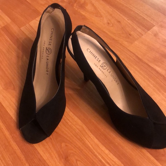 Chinese Laundry suede peep toe heels - Picture 4 of 14